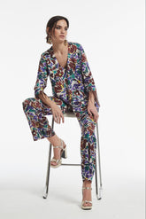 FLORAL PRINTED VISCOSE ROZEN JACKET